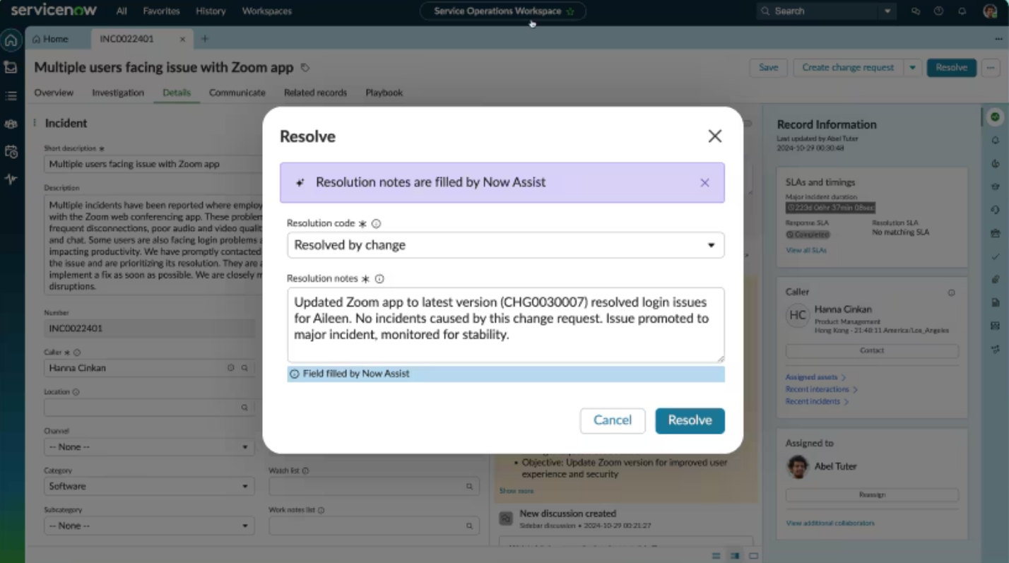 Exemple de ticket utilisateur